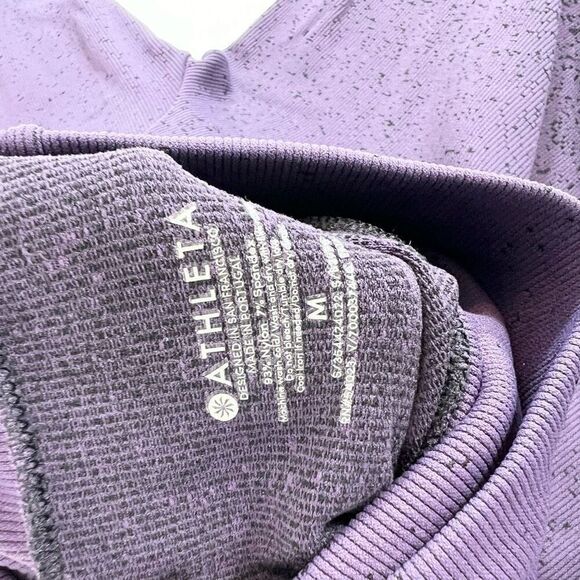 Athleta Top Womens Medium Purple Black Flurry Base Layer Ombre Turtleneck - Picture 8 of 9
